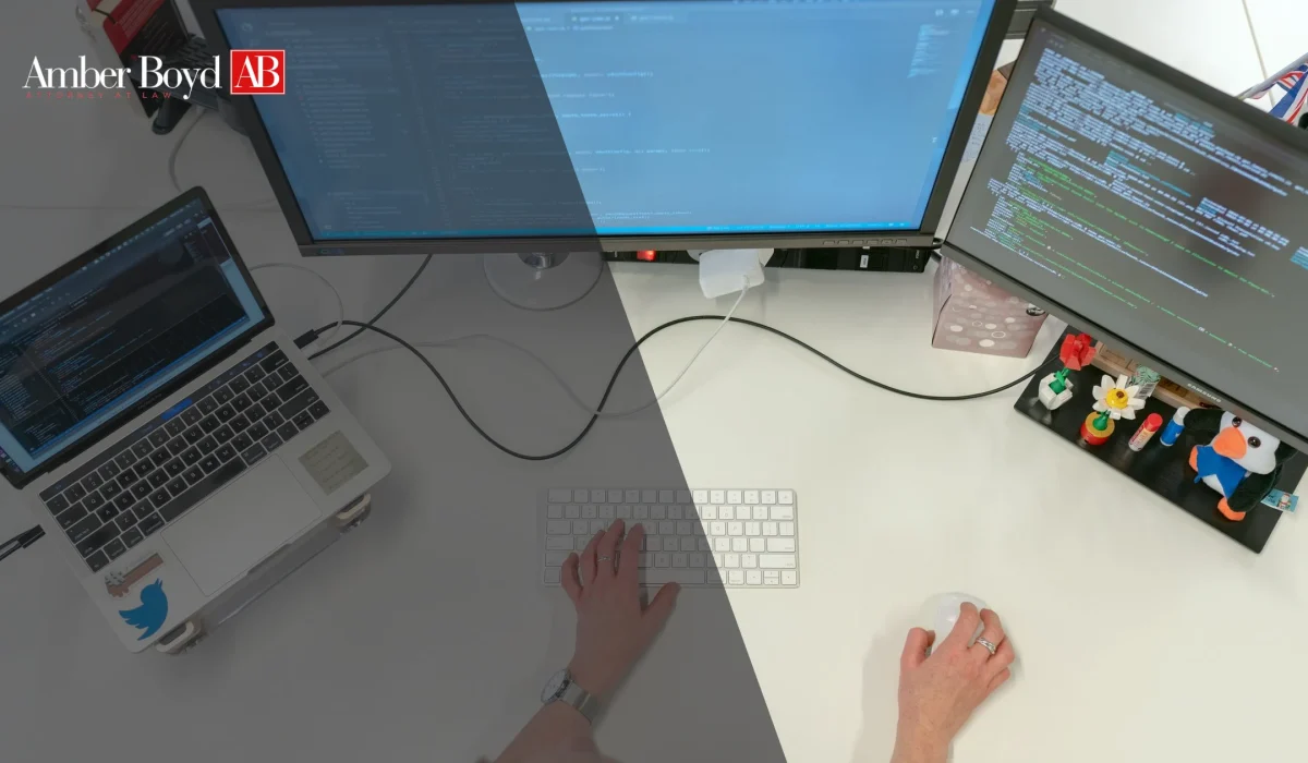 Indiana employee reviewing a low AI-generated performance score on a laptop